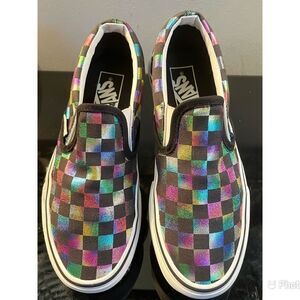 Vans Off the Wall Multicolored Foil Sneakers Slip On Shoes Size Men 5 Wom 6.5